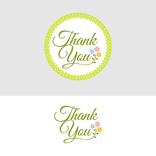 Design for a hang tag "Thank You"