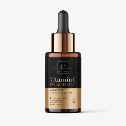 Vitamin C Facial Serum Label Design