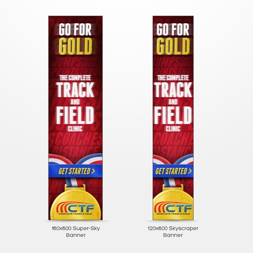 Create a winning ad banner for the Complete Track & Field Clinic, the largest in the United States.