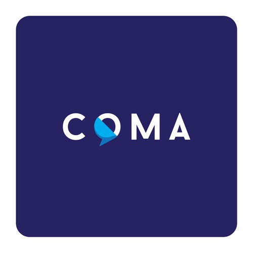 Coma logo design for marketing dept of a publishing company
