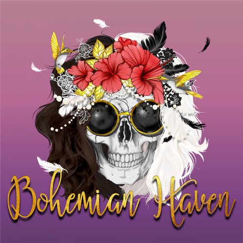 Bohemian styel Skull Logo