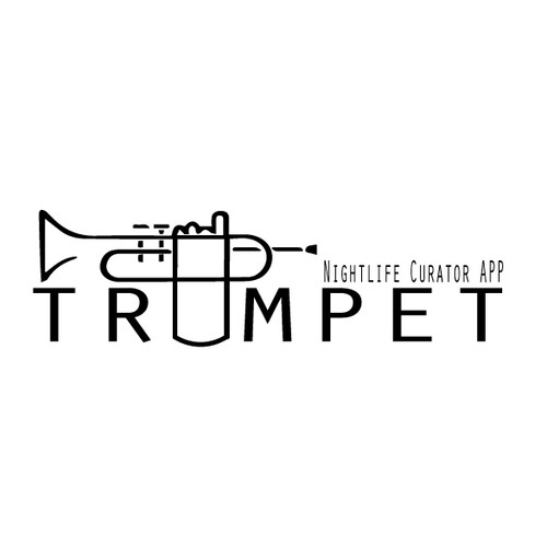 Create a visually appealling logo for a Nightlife curator app 'Trumpet'