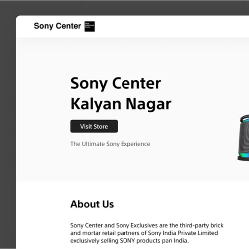 Sony Center Kalyan Nagar | Website Redesign