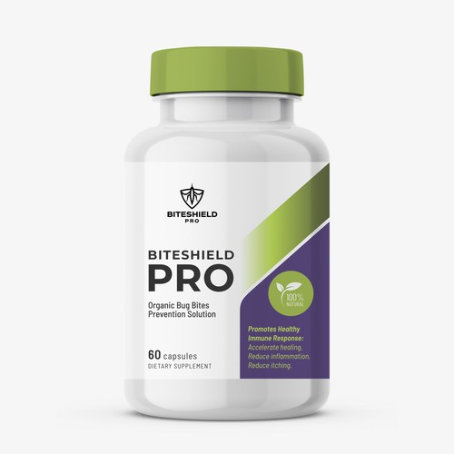 Supplement Pill bottle label design