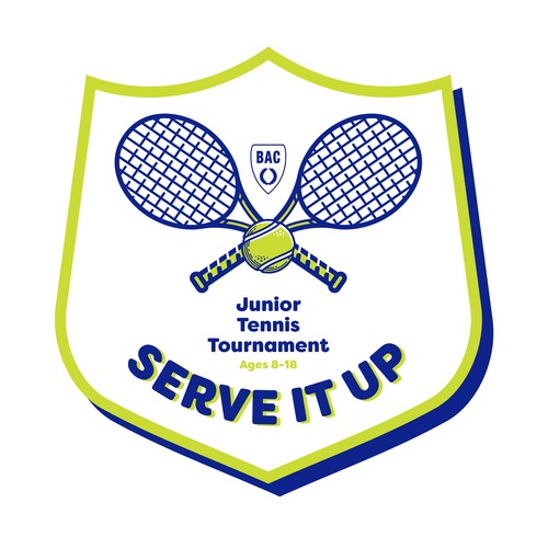 'Serve it up' tennis tournament logo