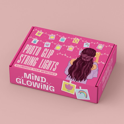 Photo clip string lights packaging