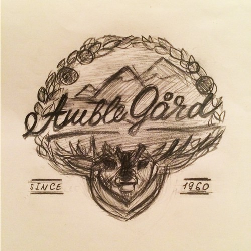 Create a logo for an organic tourist farm in Fjord-Norway