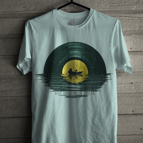 Create a "deep house is for lovers" t-shirt with related illustration, for passionate DJs! (30+ age)
