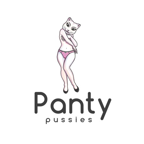 A kittens face illustrated on the crotch of female panties