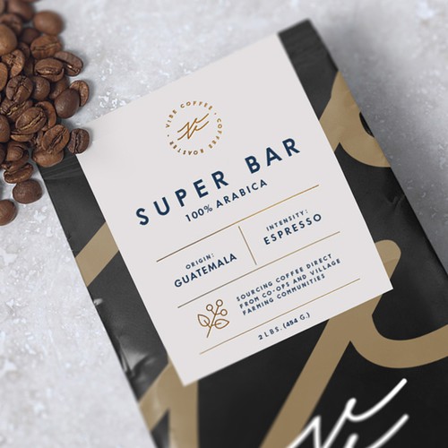 Coffee Packaging design with a sticker