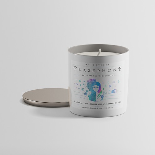 Greek Mythology inspired candle label.