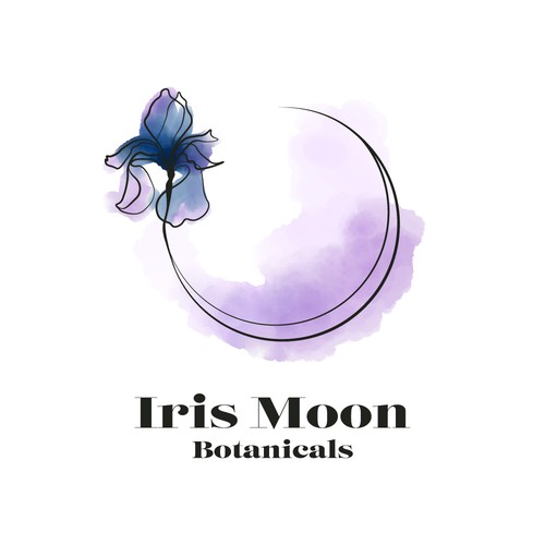 Watercolor, minimalist, iris logo