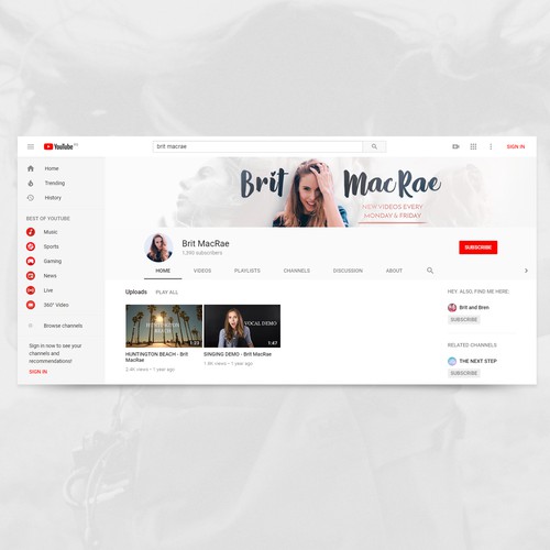 Creative & Trendy YouTube Coverfor Personal Brand