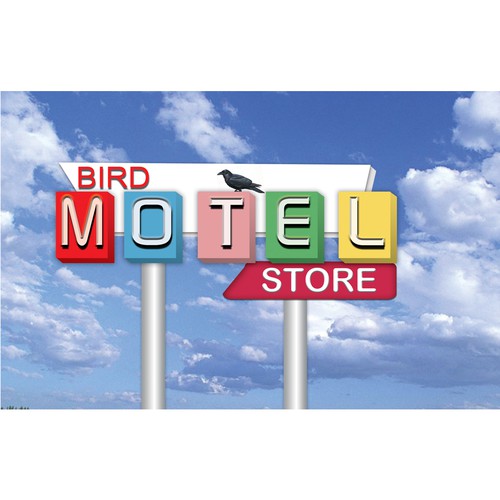 Retro Print Design for Bird Motel Store