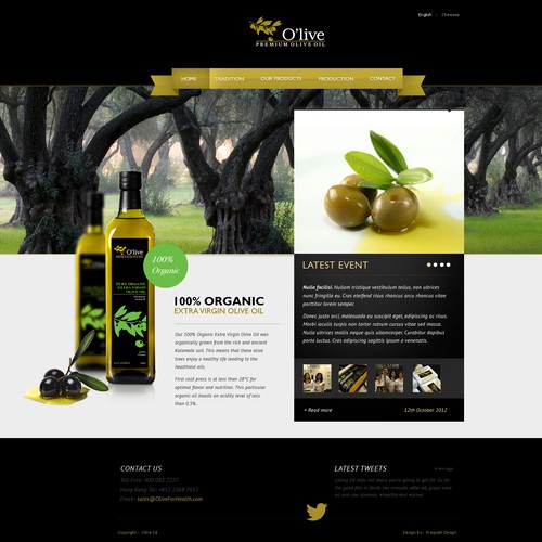 O'live Premium Olive Oil needs a new website design