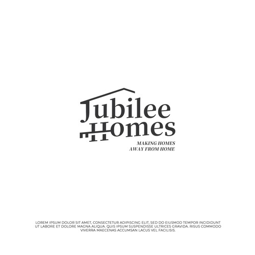 Simplistic style negative-space logo design for a estate business