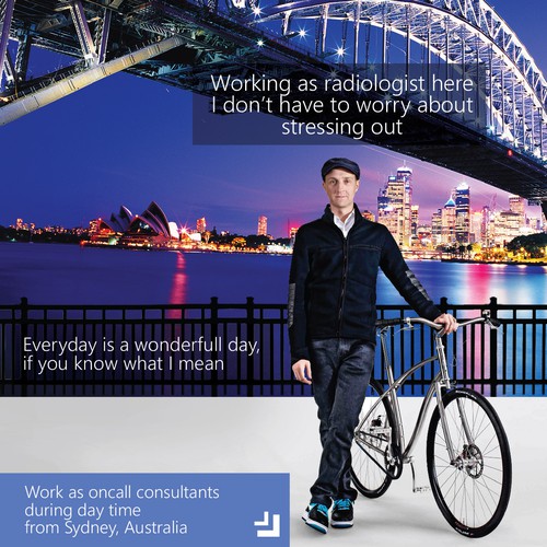 Design of magazine ad to attract UK radiologists to jobs in Sydney, Australia