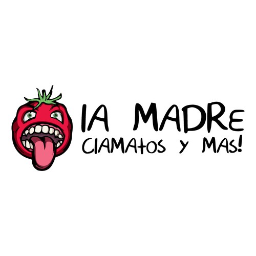 Logo concept for La Madres Clamatos y Mas! and tomato illustration.