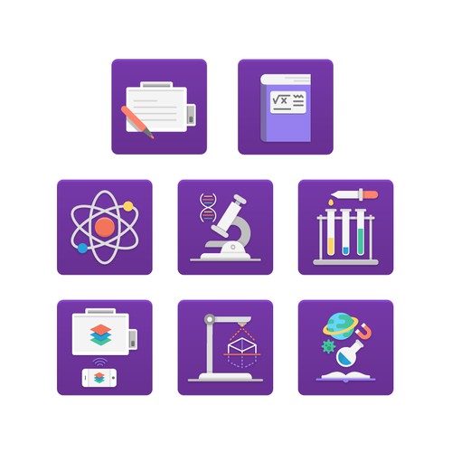 7 Icons for education software suites.