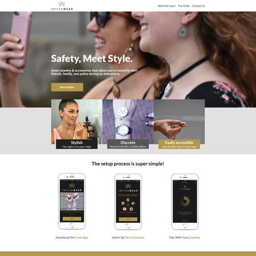 Modern and clean web design for invisawear