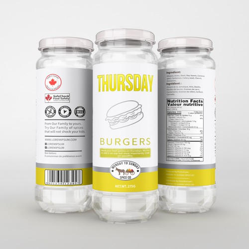 Jar packaging label Design