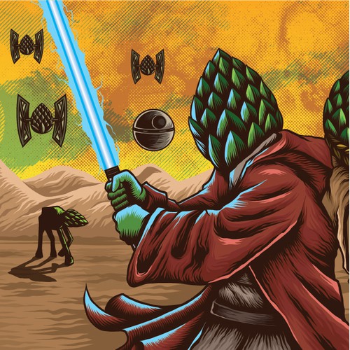 Edge Brewing label illustration