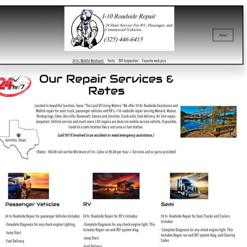 I-10 Roadside Repair Services Website