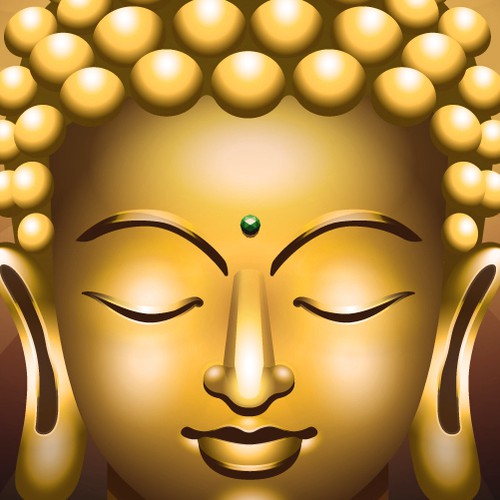 Vector pen tool drawing of Buddha