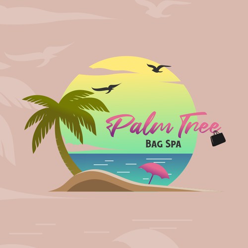 Palm Tree Bag Spa Nature Logo Design