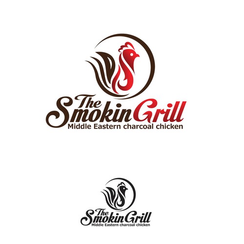 Create a logo capturing the smell and taste of charcoal chicken that everyone loves