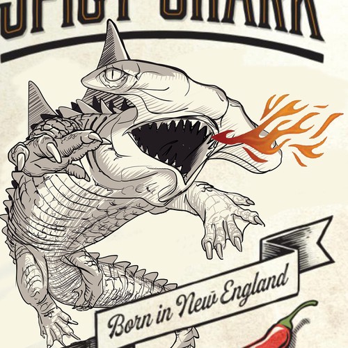 Character concept for contest - The Spicy Shark.
