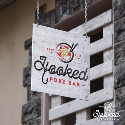 hooked poke bar logo