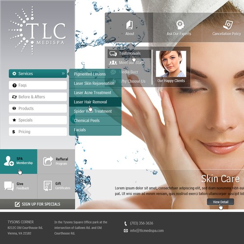 Design a sophisticated website that makes people feel like TLC Medispa is where they want to be.