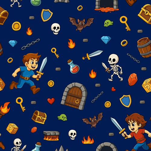 Retro Dungeon Kids Pajama Pattern