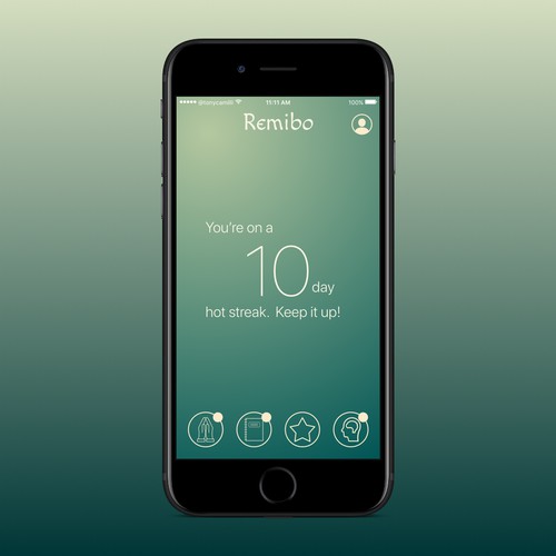 Home Screen for Well-Being App