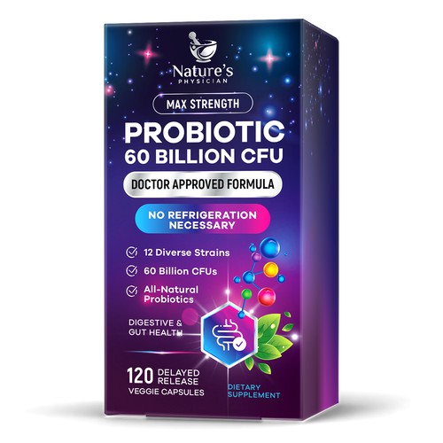 Beautiful box design for Probiotic Supplement