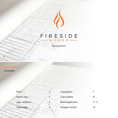Brand Guide design for Fireside Homes