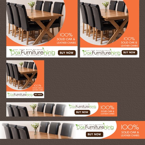 Static Google Display Ads for Oak Furniture King leading UK Hardwood furniture retailer