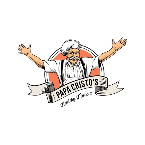 papa cristos concept logo