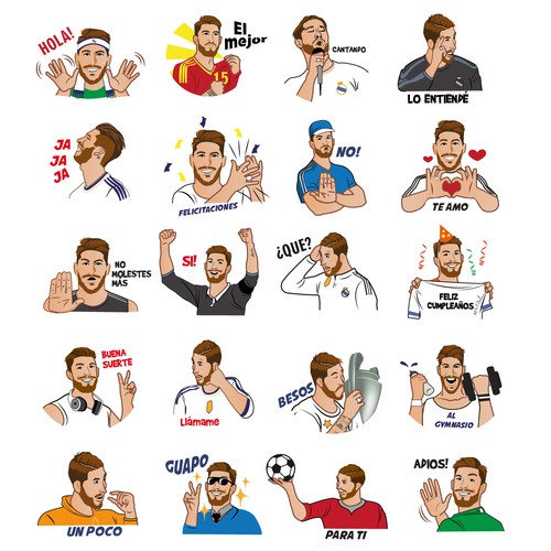Set of stickers for Sergio Ramos