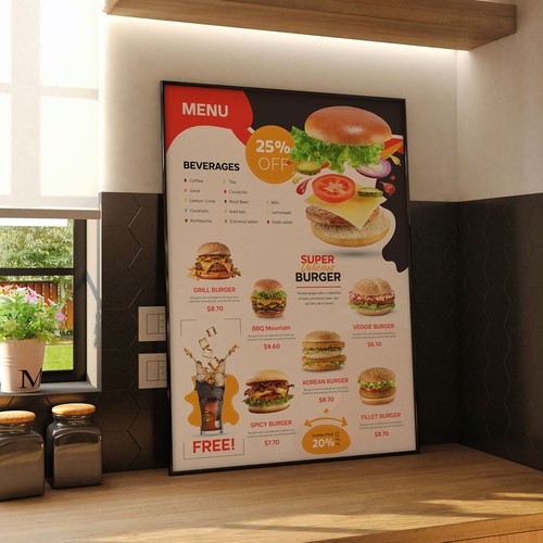 Menu Board Design for Restaurant