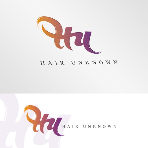 Typography hair logo concept