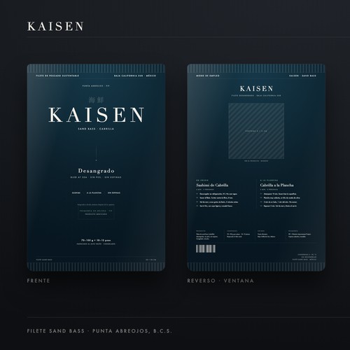 Kaisen — menu and the note on photography