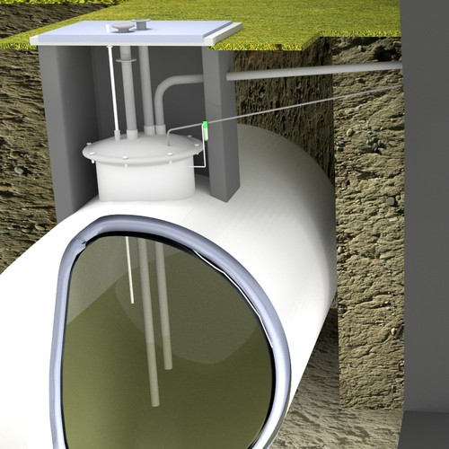 3d rendering of a tank with a isolation and a liner