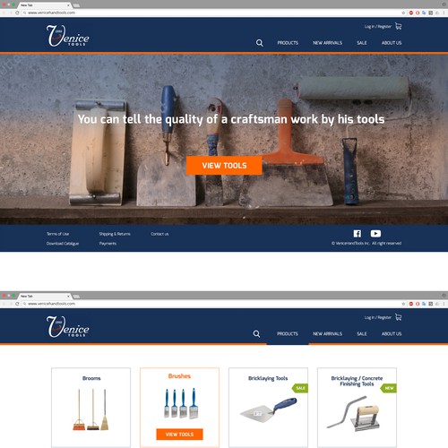 Web design for a Tools selling company