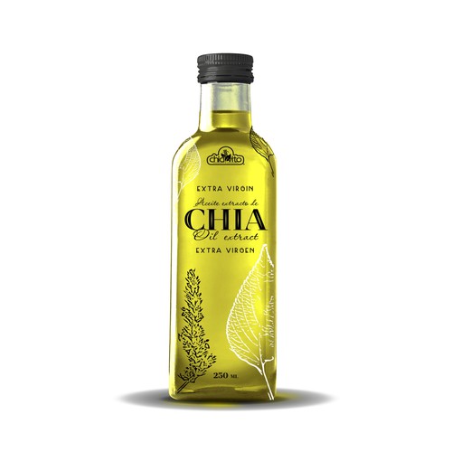Oil Extract Glass Bottle Label concept