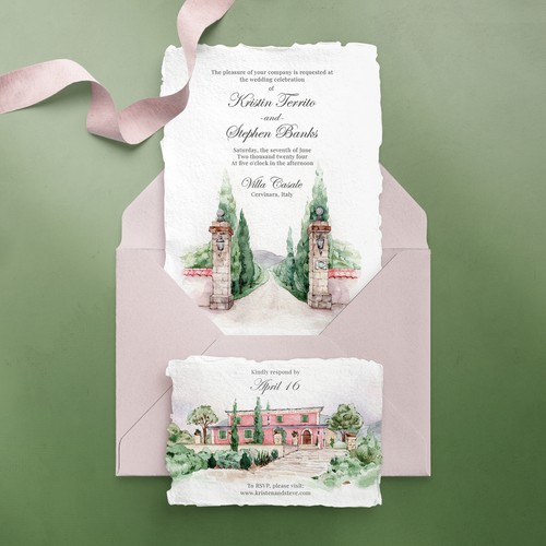 Wedding Invitation and RSVP Card