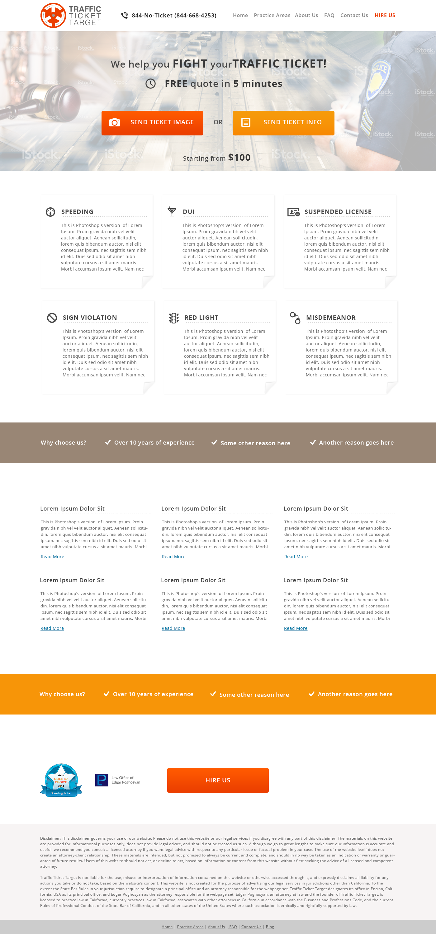Landing page for a law firm
