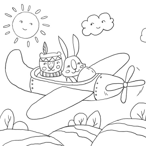 Illustrations for coloring book