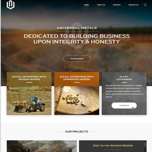 Website redesign for Universal Metals